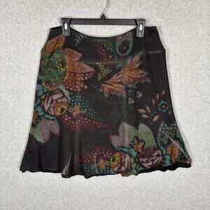 Nally Millie Skirt Large‎ Mini Flare Paisley Dark Moody Whimsy Witchy Artsy Boho